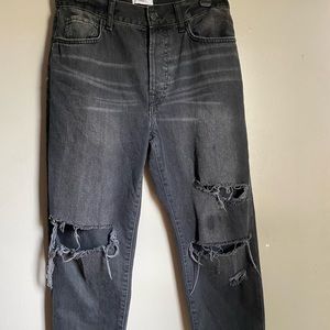 Forever 21, Black baggy ripped jeans.